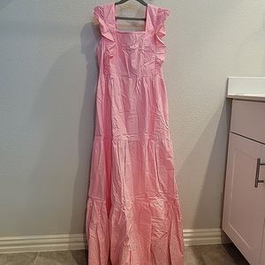Moon River Embroidered Cotton Midi-Dress